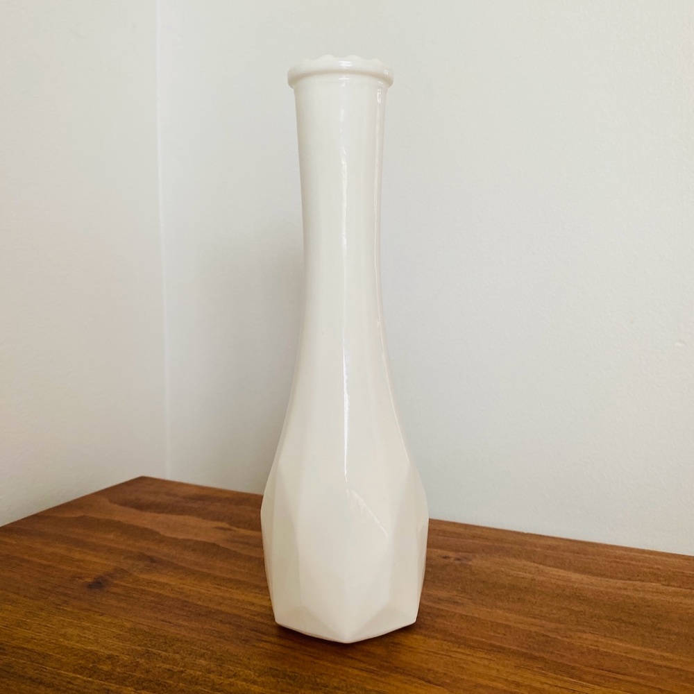 E.O Brody Vintage White Bud Vase